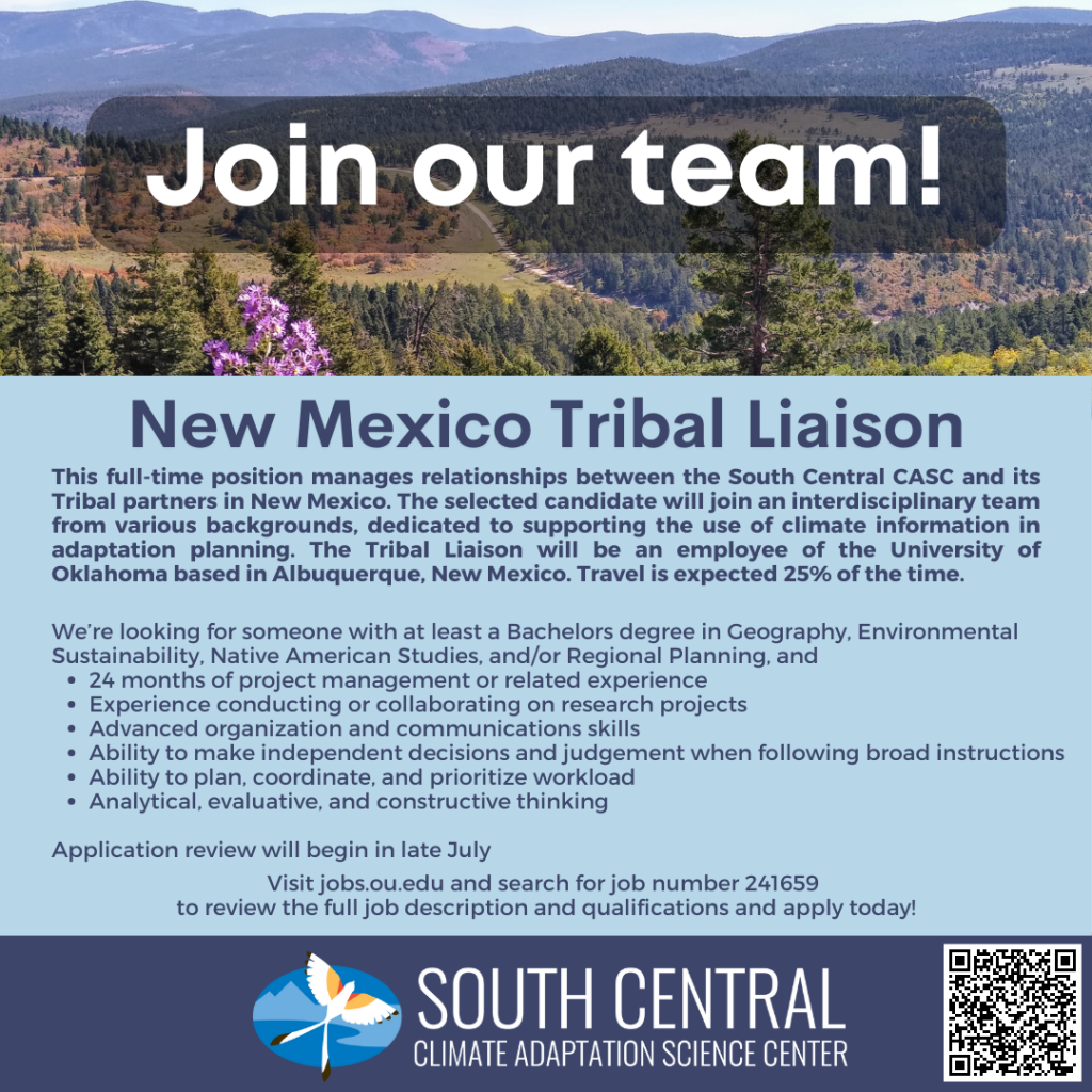 An image showing more about the New Mexico Tribal Liaison position with a link to the job information. 
